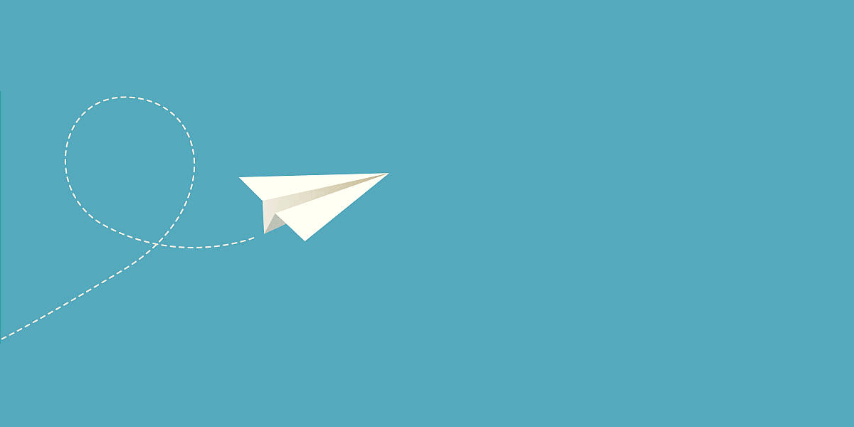 ilustração de avião de papel voando
